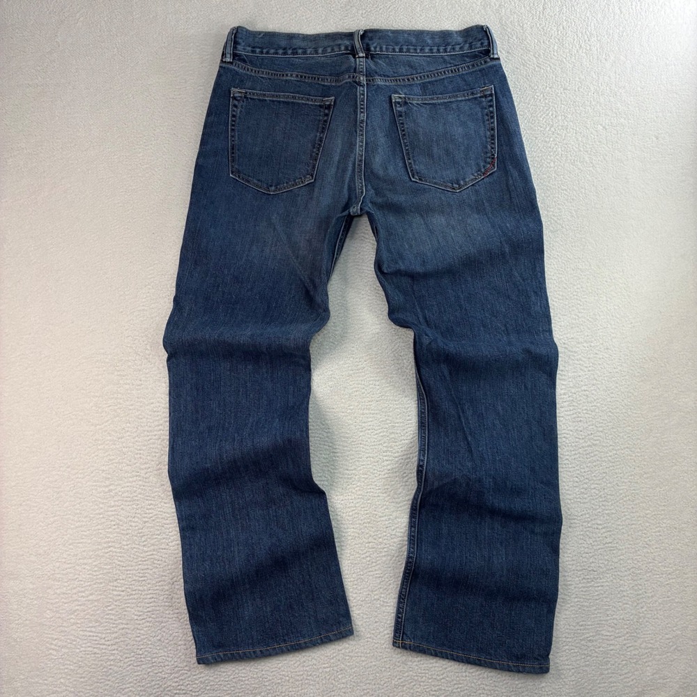 Y2K Banana Republic Boot Cut Jeans Men‎ 32x30 Blue Faded Whiskered Loose Vintage - Picture 2 of 8